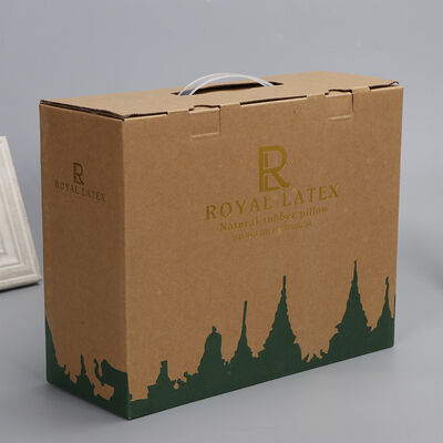 comprare Scatola regalo corrugata in carta kraft stampata con foglio d'oro fabbricazione online