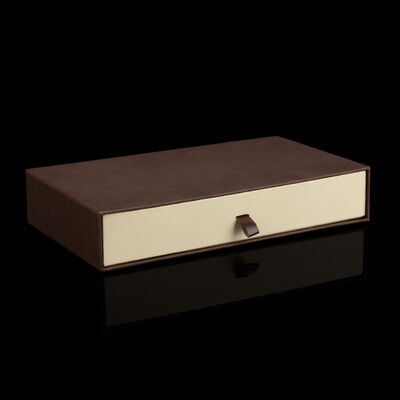 comprar Long Wallet Drawer Box Rigid Square Paperboard with Premium Leatherette Finish Smooth Pull Out Drawer Customizable  Fabricação em linha