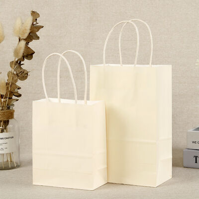 buy Plain Color Kraft Paper Bags For Packaging Milk Tea And Desserts Takeaway Bags Shopping Bags Tote Bags online manufacture