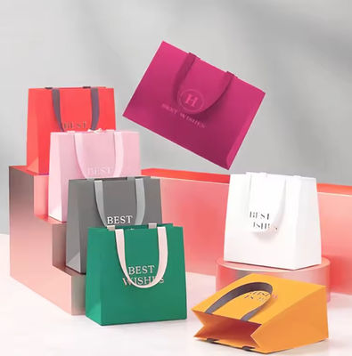 Kemasan hadiah Natal mewah Tas kertas kerajinan Tyvek Dengan logo pelanggan