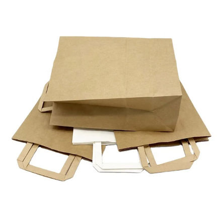 Chọn tay cầm phẳng Thẻ giấy kraft tái sử dụng Thẻ mua sắm Nhà hàng Thẻ giấy mang theo