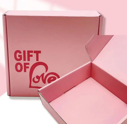 Buen precio Color rosa envasado cosmético corrugado caja de correo caja de envío de papel logotipo personalizado en línea