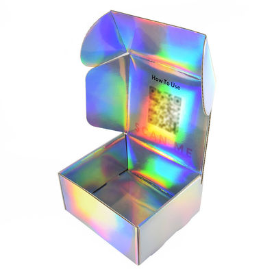 Good price Holographic Corrugated Cardboard Box Custom Logo Cosmetics Laser Cardboard Box Clothing Mailing Skincare Corrugated Pack online