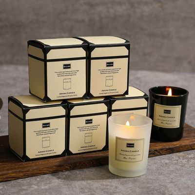 Good price Custom made Square Soap Box Aromatherapy Candle White Black Paper Box  Wholesale online