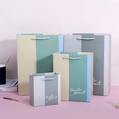 Custom Boutique Bags For Business With Logo Color Bag Large Paper Shopping Bags