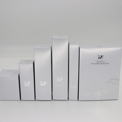 Good price High-End Customized Silver Cosmetic Packaging Boxes Skin Care Box Packaging Box Silver Stamping Logo online