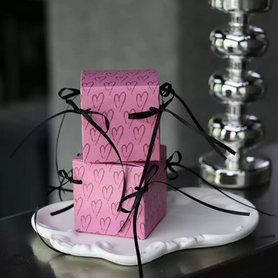 Custom Pink Wedding Candy Box Schokoladenbrot Box Bogen Geschenk Faltschachtel Hochzeitstisch Candy