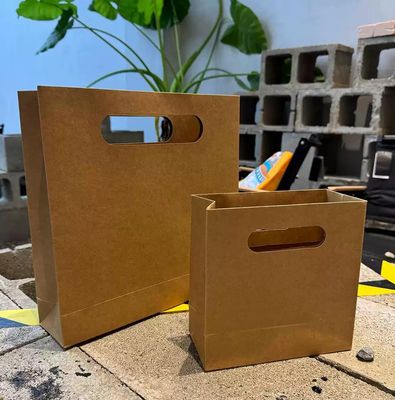 High-grade Kraft Paper Bag Thickened Hole Special Handbag Gift Bag Square Gift Packaging Bag Storage Custom Logo
