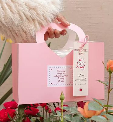 Fábrica mayorista de regalo de San Valentín embalaje bolsas de regalo dulces horneados flores de regalo de boda cajas de regalo tamaño personalizado logotipo