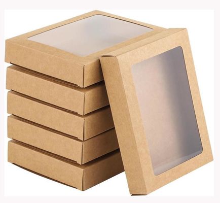 На заказ Kraft Paper Window складная бумажная коробка Почтовая карточка Фотокарточка Рама упаковка Коробка праздничная открытка