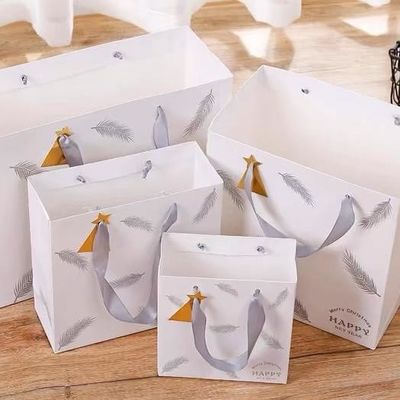 Good price Custom White Cardboard Printed Paper Bags For Retail Gifts And Promotions online