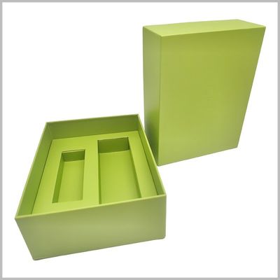 Giá tốt. Hộp quà tặng cứng cao cấp tùy chỉnh với khay đựng cho sản phẩm chăm sóc da hoặc điện tử, bao bì màu xanh lá cây mờ trực tuyến