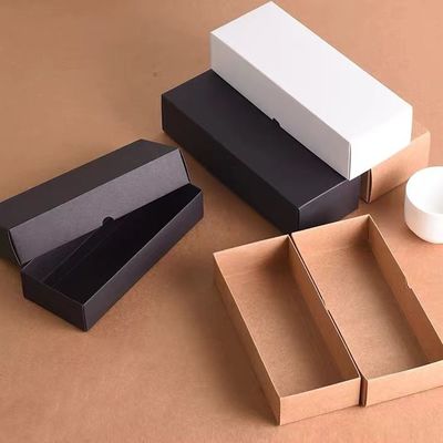 良い値段 環境に優しい白いクラフト折りたたみ箱 製品パッケージのカスタムサイズ オンライン