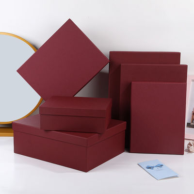 Harga yang bagus Wine Red Wedding Gift Box Box Birthday Gift Box Village Shirt Clothing Gift Box Shoe Packaging Box Box kosong on line