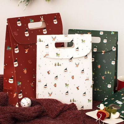 Sac cadeau en papier avec poignées pour les bonbons de Noël et petits cadeaux Logo personnalisé