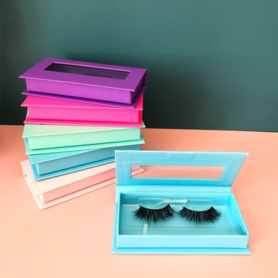 Guter Preis Großhandel Farbige, faltbare, magnetische Wimpernboxen mit transparenten Fenster für Schönheitsverpackungen Online