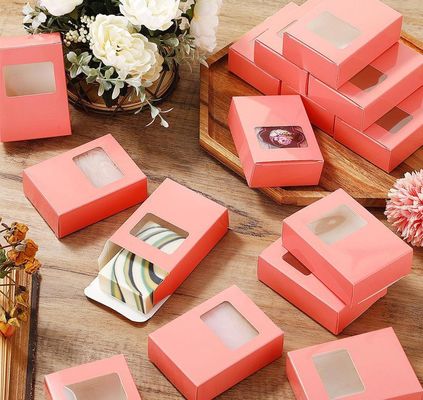 قیمت خوب جعبه هدیه کرافت سازگار با محیط زیست با پنجره شفاف برای صابون حمام، آب نبات یا کوکی آنلاین