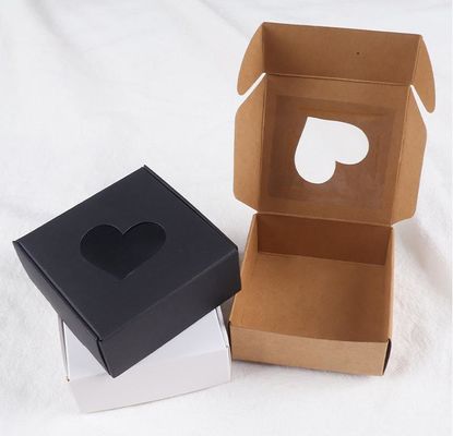 良い値段 ジュエリーやスイーツ用、ハート型窓付きエコフレンドリー折りたたみ紙箱 オンライン