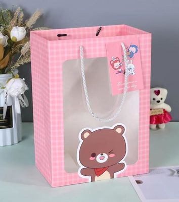 Custom Paper Gift Bags With Die-Cut Window For Romantic And Festive Packaging