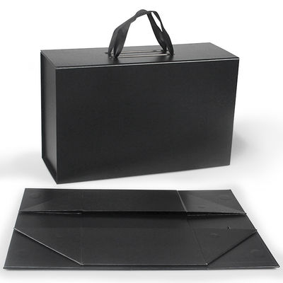 Foldable Magnetic Gift Box With Handle For Clothing And Shoes Rigid Square Packaging Box