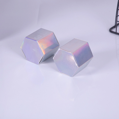Bom preço Conjunto de Caixas de Papel Holográfico Retangular Hexagonal Personalizado Cartão Embalagem de Luxo Arco-Íris on-line