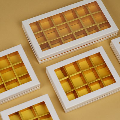 Guter Preis Custom 9/12 Grid Luxus Schokoladengutschachtel mit Spiegeldeckel Lagerfach Premium Bäckerei Verpackung für Gebäck Brot Süßigkeiten Online