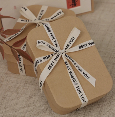 Kreative Kraftpapier-Geschenkboxen mit Schleife, Hochzeitsgeschenke, Kekse, Partyverpackung, umweltfreundlich