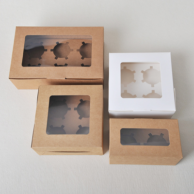 Cupcake-Box-Anpassung 2/4/6 Cup Verpackungsbox Kuchenbox Backen Muffin Cup Verpackungsbox