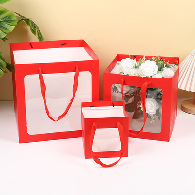 Buen precio Elegante juego de bolsas de regalo para ventana, embalaje premium de té y cosméticos con diseño floral, logotipo personalizable en línea