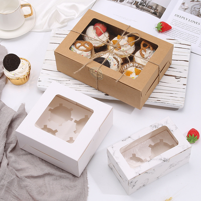 Transparente Fenster-Cupcake-Verpackungsbox für Muffins und Gebäck