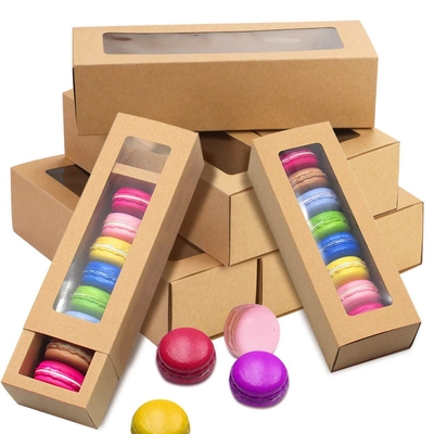 Goede prijs Kraft papieren macaron doos met transparant venster online