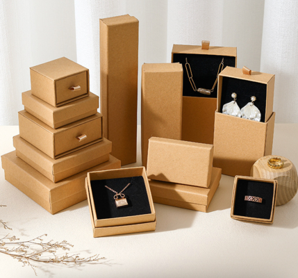 Good price Custom Kraft Jewelry Box Set with Drawer Organizers online