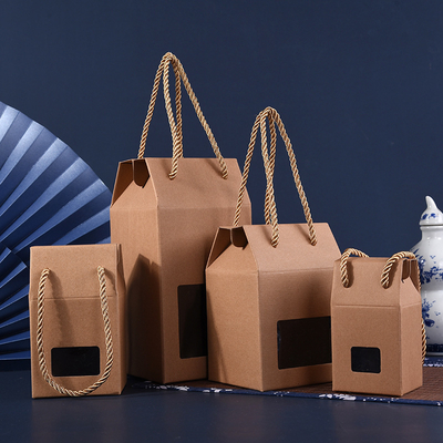 Good price Universal Creative Kraft Paper Packaging Bag Gift Box Custom Portable Gift Bag Can Be Printed With Logo online