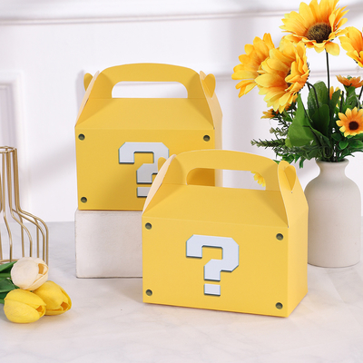 Buen precio Caja de regalo plegable de papel con signo de interrogación amarillo personalizado en línea