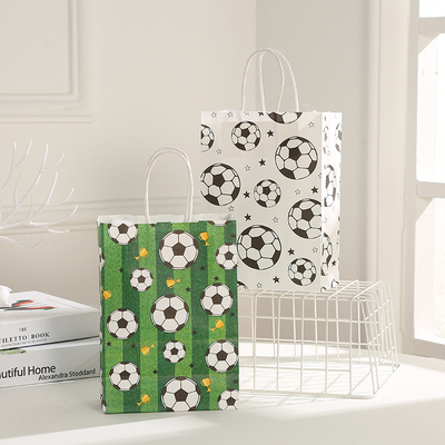Guter Preis Kraftpapier-Geschenkbeutel für Fußballspiel mit gedrehtem Griff Online