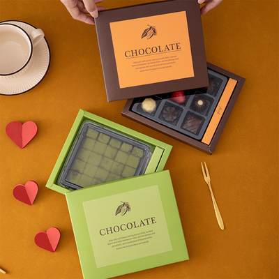 Giá tốt. Hộp Truffle Sô cô la 9 ô có Nắp với Logo Tùy chỉnh trực tuyến
