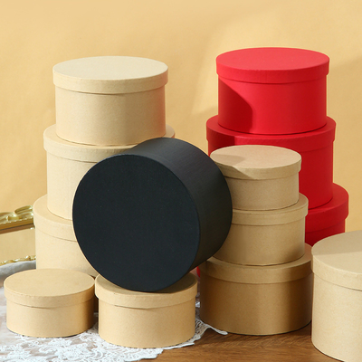 Bon prix Boîte cadeau ronde personnalisée en papier kraft pour emballage de cosmétiques en ligne