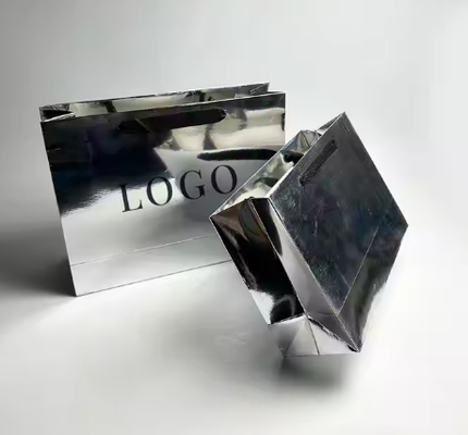 Bon prix Sacs cadeaux en papier argenté sur mesure pour les boutiques de mode en ligne