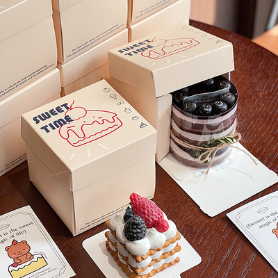 Harga yang bagus Kotak Kue Kertas Kraft Kustom Kemasan Daur Ulang Food Grade on line
