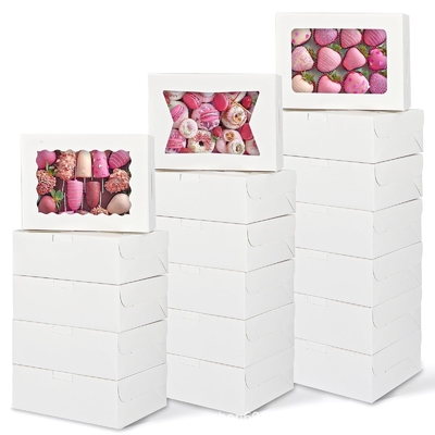 Buon prezzo Scatola regalo personalizzata per pasticceria con finestra per biscotti, macarons e ciambelle in linea