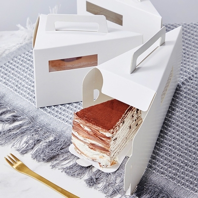 Giá tốt. Hộp bánh tam giác lát bằng giấy kraft tùy chỉnh với tay cầm xoắn trực tuyến