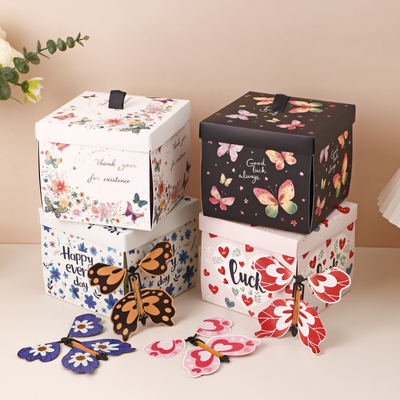 Custom 3D Butterfly Folding Gift Box for Birthdays Weddings