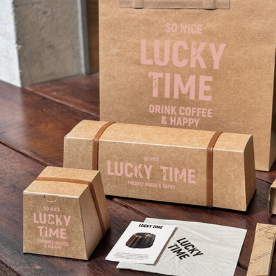 Custom Logo Kraft Paper Canelé Box Set 4-Piece Eco-Friendly