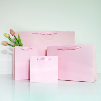 Thickened Pure Light Pink And White Cardboard Bag Clothing Packaging Bag Gift Handbag Souvenir Bag