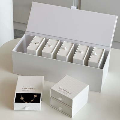 Good price Magnetic Book Style Jewelry Box Premium Gift Packaging Large Capacity Display Case online