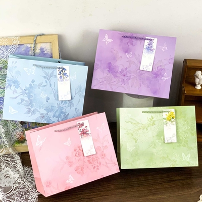 Butterfly Gift Bag Thickened Birthday Packaging Processing Bag Graduation Gift Handbag Simple Shopping Bag