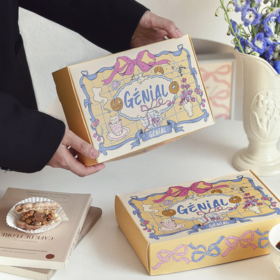 French Pastry Box Set Berlin Inspired Cream Colored Bakery Packaging Cake Boxes