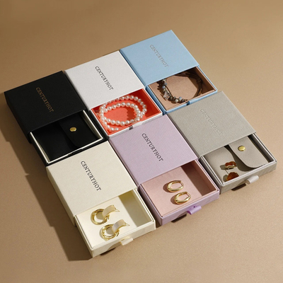 Bon prix Boîte d'emballage de bijoux coulissante, boîte à bijoux, collier, boucles d'oreilles, boîte d'emballage, boîte à tiroirs à bijoux exquise en ligne