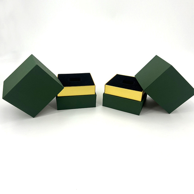 Harga yang bagus Emerald Square Candle Box Premium Green Hinged Packaging Dengan Gold Trim Custom Logo Printing on line