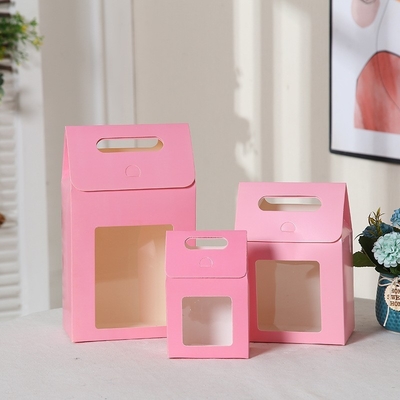 Good price Simple Flip-Top Kraft Paper Gift Box With Window Gift Bag Creative Candy Packaging Paper Bag online